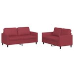vidaXL Ensemble de canapés 2 Pièces et coussins Rouge bordeaux Similicuir