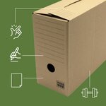 Pack and Move - Lot de 12 boîtes d'archives en carton ondulé robuste - 33 5 x 12 x 24 cm - Organisation pratique