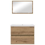 vidaXL Ensemble de mobilier de salle de bain 3 Pièces Chêne noir