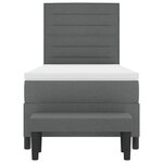 vidaXL Lit à ressorts avec matelas Gris foncé 90 x 190 cm tissu