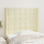 vidaXL Tête de lit avec oreilles Crème 103x16x118/128 cm Similicuir