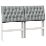 vidaXL Tête de lit capitonnée Gris clair 135 cm Pin massif