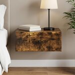 vidaXL Cabinet de chevet mural Chêne fumé 49 x 34 5 x 20 cm