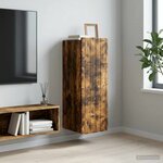vidaXL Armoire Murale Chêne fumé 33 x 34 5 x 94 cm Bois d'ingénierie