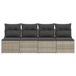 vidaXL Canapé de jardin et coussins 4 places gris clair résine tressée