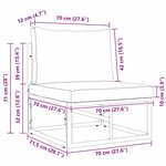 vidaXL Mobilier de jardin avec coussin avec oreiller Noir Aluminium