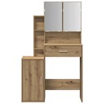 vidaXL Coiffeuse chêne artisanal 80 x 35 x 132 cm Bois d'ingénierie