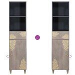 vidaXL Armoire de salle de bain avec tiroir Gris 38 x 33 x 160 cm