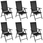 vidaXL Ensemble à manger de jardin 7 Pièces Aluminium Noir