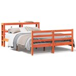 vidaXL Cadre de lit sans matelas cire marron 120x190cm bois pin massif