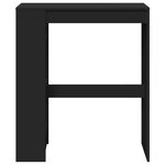 vidaXL Table de bar avec étagères noir bois d'ingénierie
