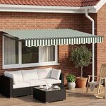 vidaXL Auvent rétractable électrique Vert et blanc 3 5 x 2 5 m
