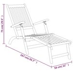 vidaXL Chaise longue d'extérieur repose-pieds lot de 2 Acacia solide