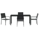 vidaXL Ensemble de salle à manger de jardin 5 pièces en poly rattan noir