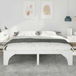 vidaXL Cadre de lit Blanc 200 x 200 cm Pin massif