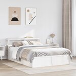 vidaXL Cadre de lit avec tête de lit blanc 140x200 cm bois pin massif