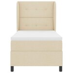 vidaXL Lit à ressorts avec matelas Crème 100 x 200 cm tissu