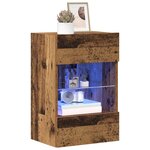 vidaXL Meubles muraux avec lumières LED pour TV 2 Pièces vieux bois 40x30x60 5cm