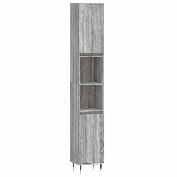 vidaXL Armoire de bain sonoma gris 30x30x190 cm bois d'ingénierie