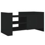 vidaXL Meuble TV noir 80x35x40 cm bois d’ingénierie