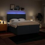 vidaXL Sommier à lattes de lit avec matelas Bleu 200x200 cm Tissu