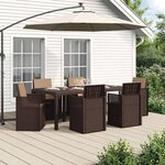 vidaXL Ensemble de salle à manger pour jardin 7 Pièces Marron et taupe PP