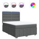 vidaXL Sommier à lattes de lit avec matelas Gris foncé 140x190cm Tissu