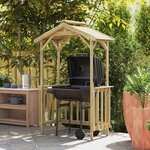 vidaXL Abri pour barbecue Marron 133.5 x 63 x 200 cm Pin imprégné