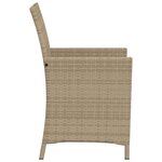 vidaXL Ensemble de bistro 3 Pièces avec coussins beige résine tressée