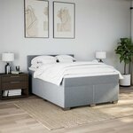 vidaXL Sommier à lattes de lit avec matelas Gris clair 140x200cm Tissu
