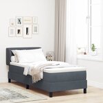 vidaXL Lit à ressorts avec matelas gris foncé 80x200 cm en velours
