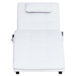 vidaXL Chaise longue de massage avec oreiller Blanc Similicuir