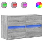 vidaXL Meuble TV mural avec lumières LED sonoma gris 80x31x45 cm