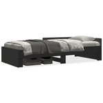 vidaXL Cadre de lit sans matelas noir 75x190 cm bois ingénierie