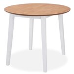 vidaXL Ensemble de salle à manger 5 Pièces MDF et hévéa Blanc