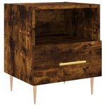 vidaXL Table de chevet chêne fumé 40x35x47 5 cm bois d’ingénierie
