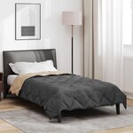 vidaXL Duvet d'été simple Anthracite et Taupe 220 x 155 cm Microfibre
