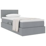 vidaXL Lit avec rangement et matelas Gris clair 90 x 190 cm Velours