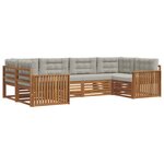 vidaXL Ensemble de canapés d'extérieur 6 Pièces Gris Naturel et Clair