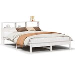 vidaXL Cadre de lit sans matelas blanc 140x200 cm bois de pin massif