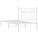 vidaXL Cadre de lit métal sans matelas avec tête de lit blanc 80x200cm