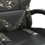 vidaXL Chaise de jeu pivotante repose-pied Noir camouflage Similicuir