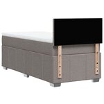 vidaXL Sommier à lattes de lit avec matelas Taupe 90x200 cm Tissu