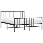 vidaXL Cadre de lit métal sans matelas avec pied de lit noir 160x200cm
