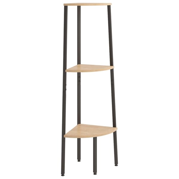 vidaXL Étagère d'angle 3 niveaux Marron clair et noir 45 5x31 5x120 cm