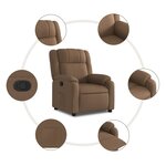 vidaXL Fauteuil inclinable Marron Tissu