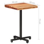 vidaXL Table de bistro Carrée 50x50x75 cm Bois d'acacia massif