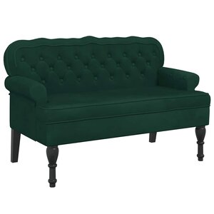 vidaXL Banc avec dossier vert foncé 119 5x64 5x75 cm velours