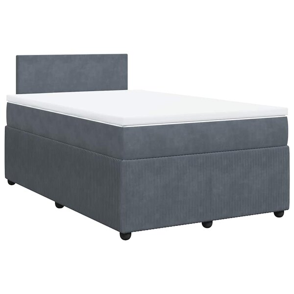 vidaXL Sommier à lattes de lit et matelas gris foncé 120x190cm velours