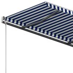 vidaXL Auvent rétractable automatique et poteaux 3x2 5 m Bleu et blanc